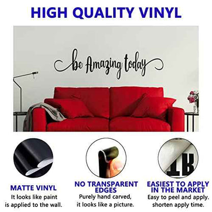 Bathroom Wall Stickers, Family Wall Decals, (Easy to Install), Wall Decor Quotes Home Bedroom Office Kitchen Love Teamwork Inspirational Women Men Positive Poster Signs Vinyl, Be Amazing Today 25"X7"