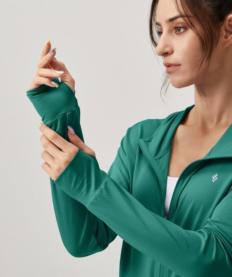UPF 50+ Women's Sun Protection Hoodie Jacket - Lightweight Long Sleeve Hiking Shirt with Pocket