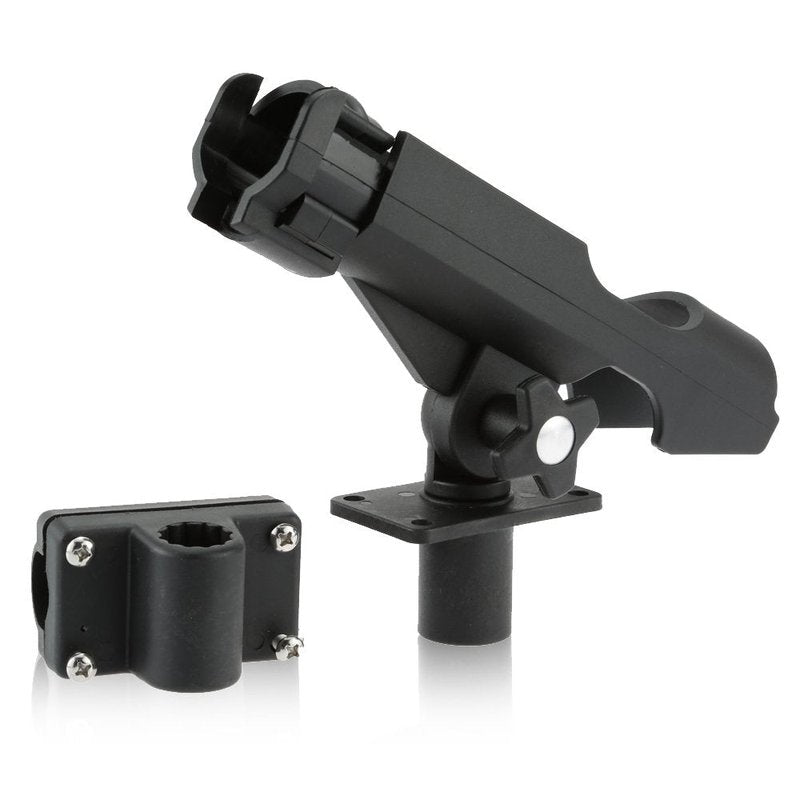 HiUmi Adjustable Black Fishing Rod Holder for Boat Kayak Swivel Side Mount Kits Tackle (RH40-4Pack)