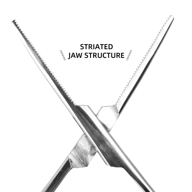 SF 6.3inch Fishing Hook Remover Fly Fishing Forceps Hemostats Straight Stainless Steel Silver Fishing Pliers 1Pcs