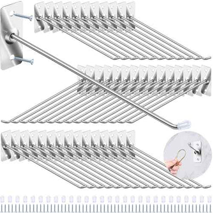 40 Pcs 8"/20CM Stainless Steel Wall Mounted Hooks with Protective Caps and Screws, Coat Bag Hat Utility Hook, Garage Tools Storage Organizer & Hanger for Office Kitchen Home Shop