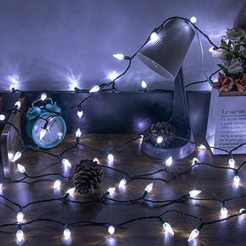 AWQ 300LED 108 FT C6 Christmas String Lights Plug in Fairy Twinkle String Lights 8 Modes Timer Function Waterproof Extendable for Indoor Outdoor Wedding Party Christmas Decoration (300, White)