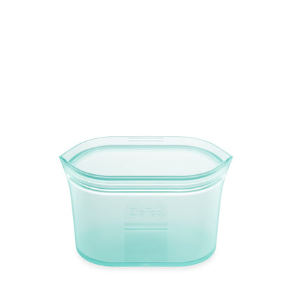 Zip Top Reusable Food Storage Bags | Medium Dish [Frost] | Silicone Meal Prep Container | Microwave, Dishwasher and Freezer Safe | Made in the USA