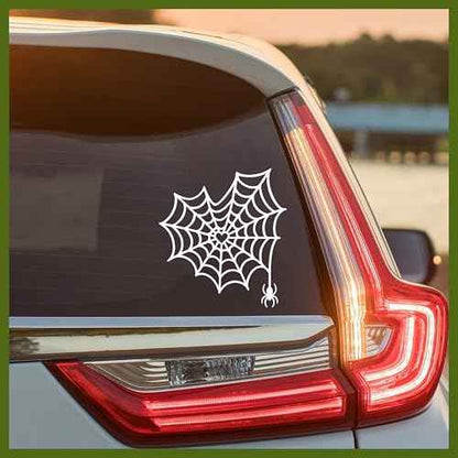 Spiderweb Decal, Aesthetic Animal Car Window Decals, 6 Inches UV DTF Tranfer Car Stickers, Funny Halloween Weatherproof Car Truck Window Bumper Sticker, Humor Car Decals for Boy Girl