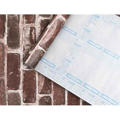 Red Brick Wallpaper Peel and Stick Realistic Distressed Textured Rock Stone Self Adhesive Contact Paper Embossed Vintage Removable Vinyl Wall Paper Faux Brick Look Wall Covering 118inch