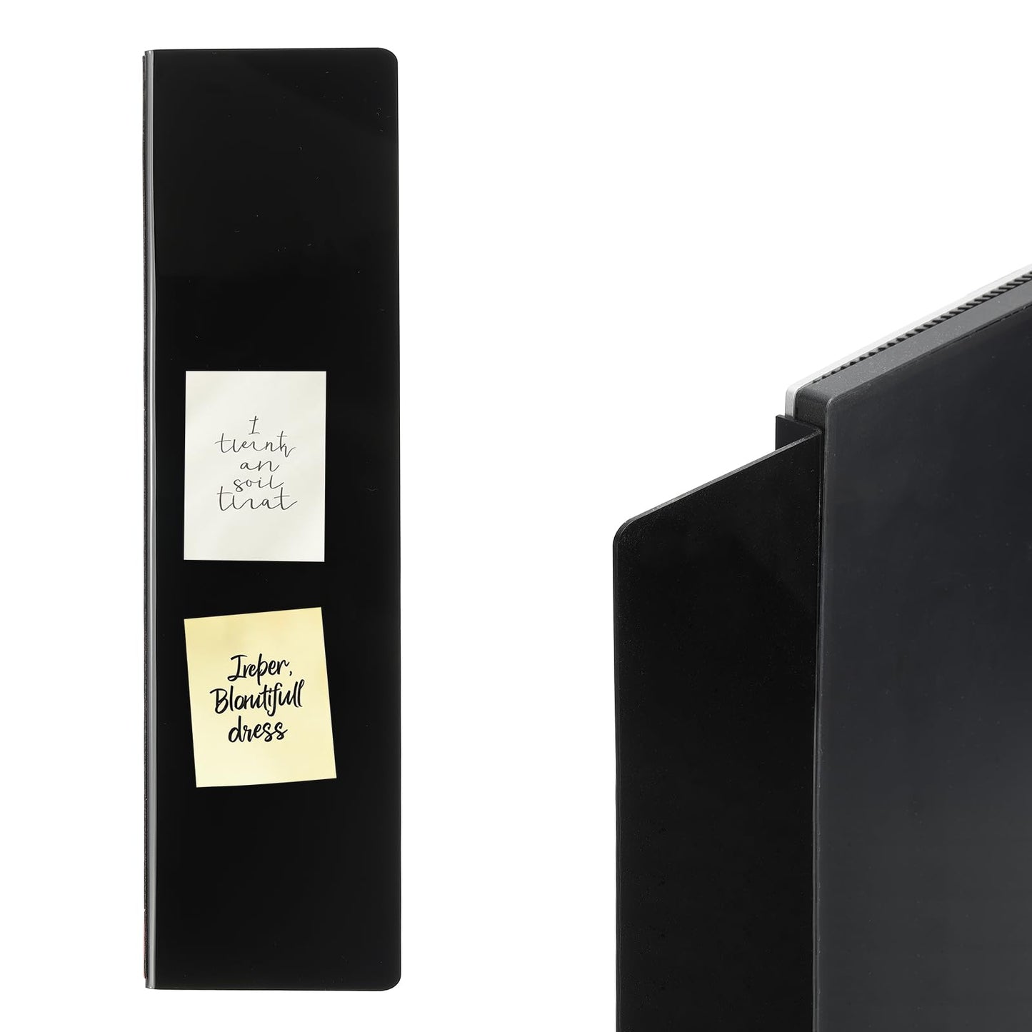 PATIKIL Monitor Memo Board, Black L Shape Magnetic Sticky Note Holder Side Note Attachment Computer Accessories for Home Office Computer Monitor Screen, 1 Pcs