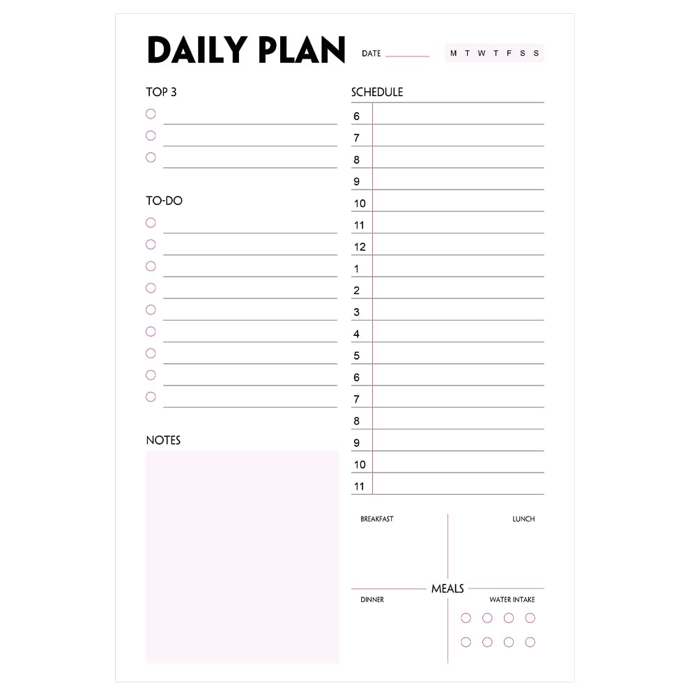(Pack of 3) Nokingo Daily To Do Lists - A5 Calendar, Organizer with Priority, To Do Lists, Appointments, Meals and Water Intake Tracker, 50 Undated Tear-Off Sheets Daily Planner Pad, 5.8"x8.25"