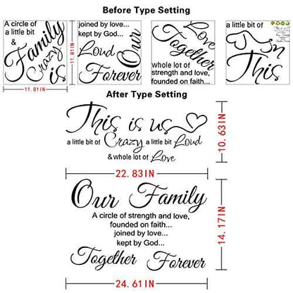Family Quotes Wall Decals This is Us Wall Decor Vinyl Stickers for Living Room Bedroom Inspirational Art Decorations for Home Office Teen Dorm