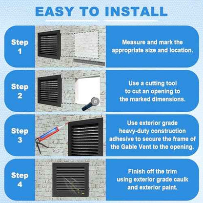 14" x 20" Aluminum Alloy Gable Vent - Never Rust, Heat Dissipation & Condensation Prevention, Ideal for Shed, Attic, Wall, Door & Shipping Container - Vent Opening: 12" x 18"