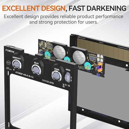 Auto Darkening Welding Lens True Color 5.24"x4.49" with 4 Arc Sensors, Adjustable Shade 4/9-13 for Welding Helmets/Hoods | Automatic Darkening Lens & Premium Welding Helmet Accessories