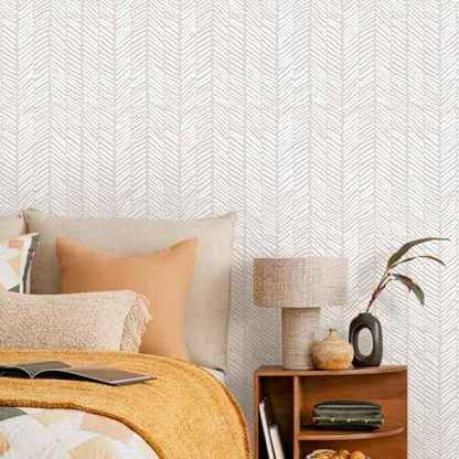 MelunMer 118" L 17.3" WBeige Modern Peel and Stick Wallpaper Boho Contact Paper for Cabinets Beige Stripe Contact Paper Line Self-Adhesive Removable Wallpaper for Bathroom Bedroom Liner Easy to Use