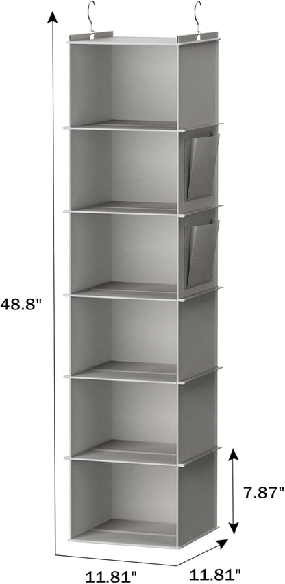 YOUDENOVA Hanging Closet Organizer and Storage, 6-Shelf Closet Hanging Shelves