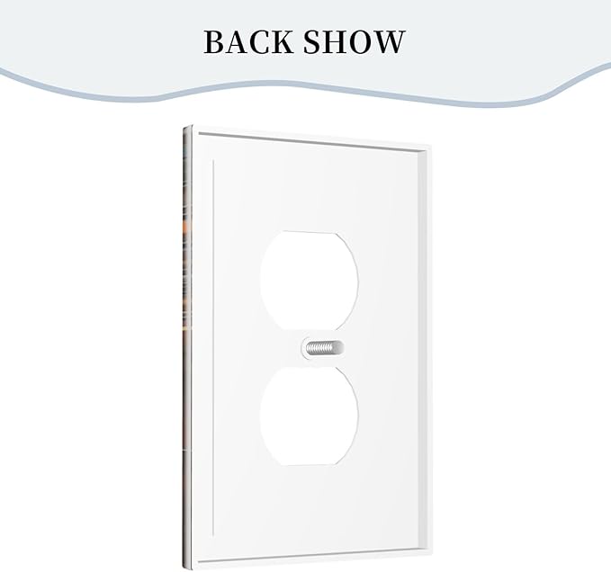 City Light Moon Bus Abstract Art Light Switch Cover 1 Gang Outlet Plate Single Duplex Wall Plate Covers Decorative Switchplate Covers Electrical Faceplate for Home Decor