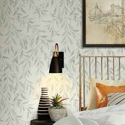 Sevalo Leaf Leaves Peel and Stick Wallpaper Boho Contact Paper for Cabinets and Drawer Greenery Contact Paper for Walls Self-Adhesive Removable Wallpaper Bathroom Olive Farmhouse Nature17.3inW 78.7inL