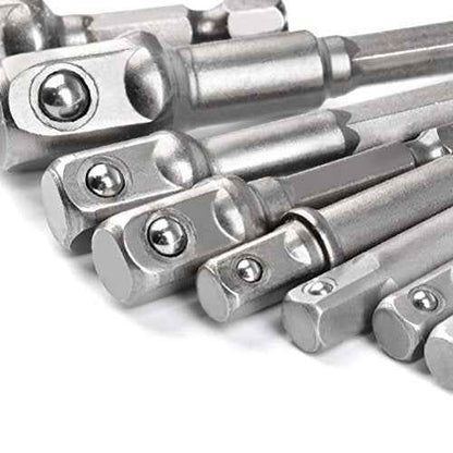 TIMESETL 8pcs Impact Adaptor Set - 1/4" 3/8" 1/2" Hex Shank Square Nut Drill Extension Bit Set