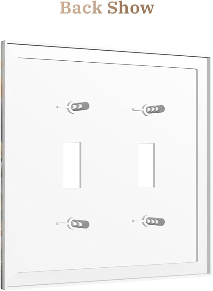 Decorative Art Light Switch Covers Lake & Pagoda in Fall 2 Gang Double Toggle Wall Plate Decorative Switchcover Electrical Switchplate for Home Decor