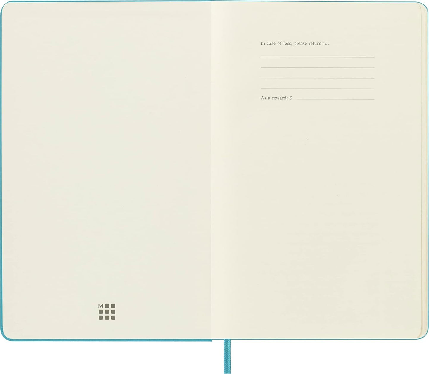 Moleskine Classic Notebook, Hard Cover, Large (5" x 8.25") Plain/Blank, Reef Blue, 240 Pages