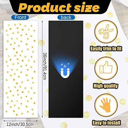 Hsei Deluxe School Locker Magnetic Wallpaper 12" x 36" Decorative Removable Magnetic Locker Covering Accessories for Girl Boy School Office University(Yellow Dots)