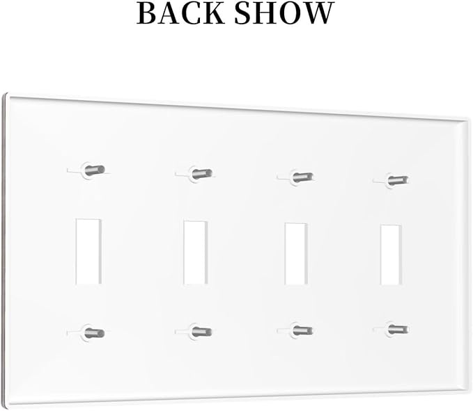 Decorative Art Light Switch Covers Nautical Rustic Star Emblem Quad Toggle 4 Gang Wall Plate Switch plate Electrical Faceplate for Home Decor