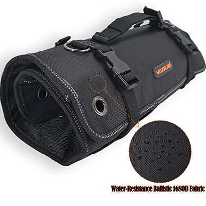 WELKINLAND 22-Pockets Wrench Tool Roll, 0.25-1.25" Wrench-Set Roll Holder Bag, Wrenches sleeve wrap, Wrenches pouch(Tools Are Not Included)