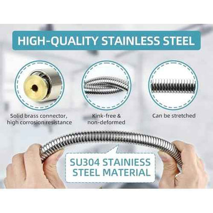 44 Inches B-0044-H Pre-Rinse Hose Replacement for T&S Brass, Commercial Kitchen Sink Spray Flexible Stainless Steel Hose with Heat Resistant Handle