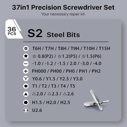 Stocking Stuffers for Men Adults Him, AXTH 37in1 Small Precision Screwdriver Set, Christmas Gifts, Professional Magnetic Mini Repair Tool Kit for Computer, Watch, Laptop, Tiny Electronic