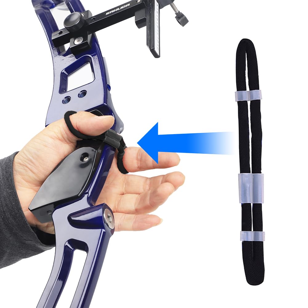 Tiiyee Archery Finger Sling, Recurve Bow Fingerling Adjustable Trainer Tabs