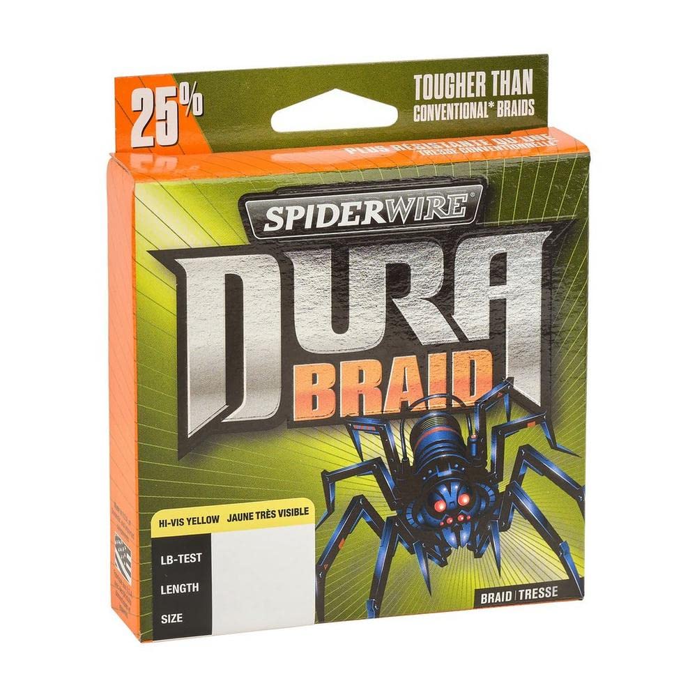 SpiderWire DuraBraid Fishing Line- 150 Yard Spool- 30# Line Test- Hi Vis Yellow
