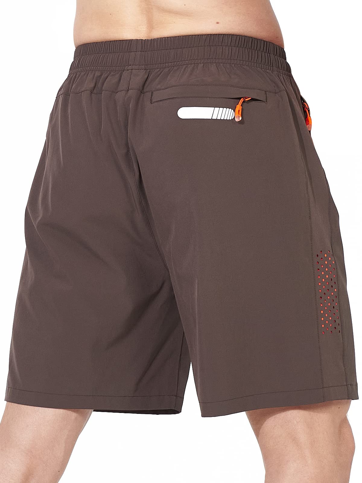 NORTHYARD Men's Athletic Running Shorts Gym Workout 7"/9"/5" Quick Dry Lightweight Sports Basketball Tennis 3 Zipper Pockets Coffee 3XL