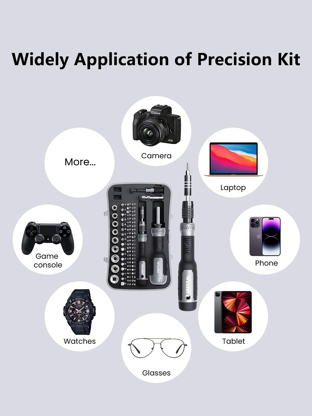 [Super Durable] 77in1 Screwdriver Set, Include 46in1 Precision Screwdriver and 23in1 1/4 Inch Nut Driver, Flat Head, Torx, Hex, Square, Repair Kit, Man Gift Screw Driver