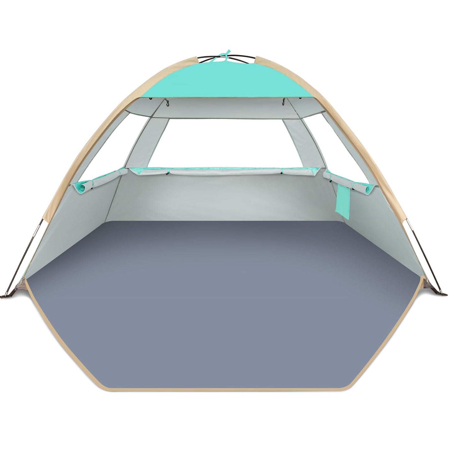 Gorich Beach Shade Tent for 3 Person with UPF 50+ UV Protection, Portable Sun Shelter Canopy, Lightweight & Easy Setup Cabana Beach Tent