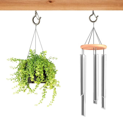36 PCS Q-Hanger Hooks, Screw Hooks for Outdoor String Lights, Safety Buckle Design Cup Eye Hook for Hanging Christmas Lights, Plants, Mounted on Wall Ceiling, Include 1 Wing Nut Driver, Copper