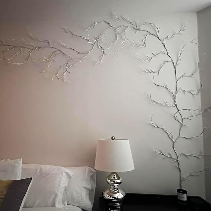 Enchanted Willow Vine Lights with Remote, Christmas Swags Decorations Indoor Room Decor, 18 Branches 144 LEDs Lighted Willow Vine Lights for Walls Bedroom Home Decor, White Branch