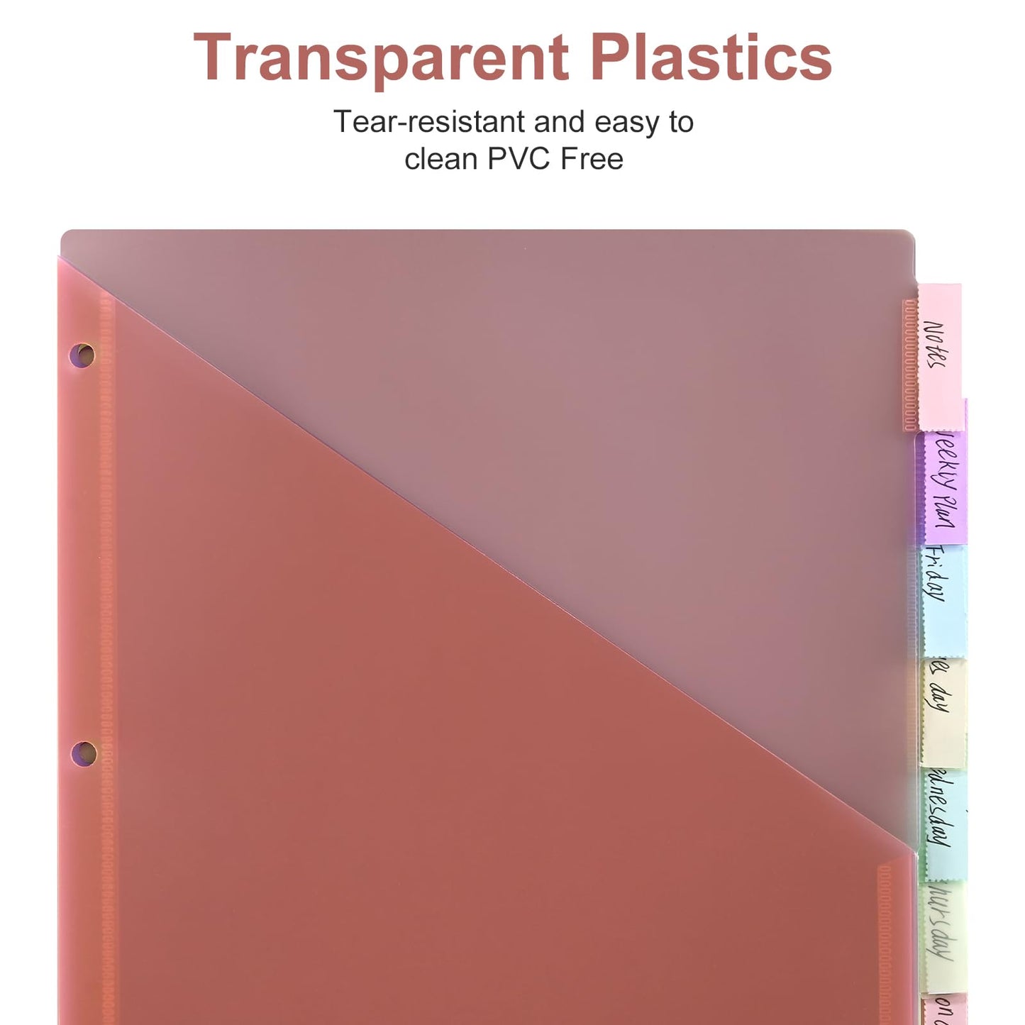 8-Tab Binder Dividers with 2 Pockets, Index Pockets for 3 Ring Binders, 8 Pastel Colors, US Letter Size (2 Packs - 16 Counts)