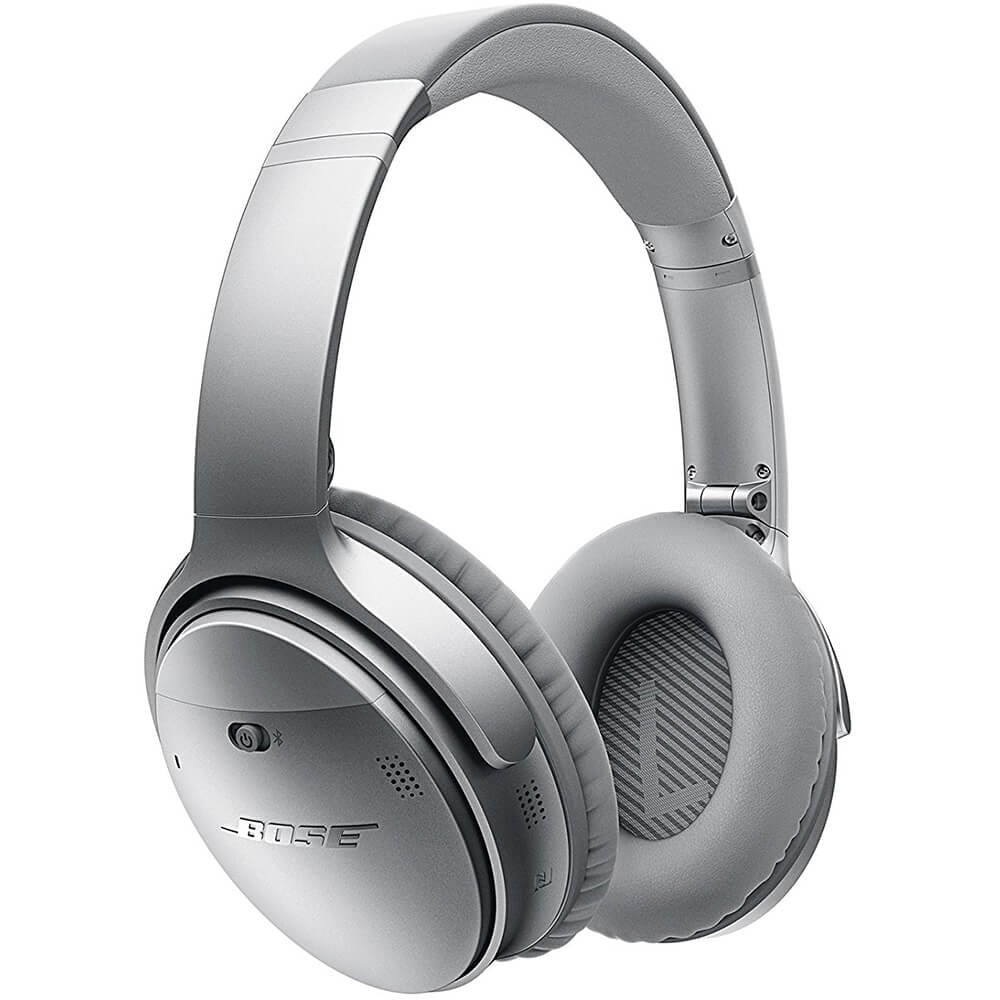Bose QuietComfort 35 II Noise Cancelling Bluetooth Headphones— Wireless, Over Ear Headphones with Built in Microphone and Alexa Voice Control, Silver