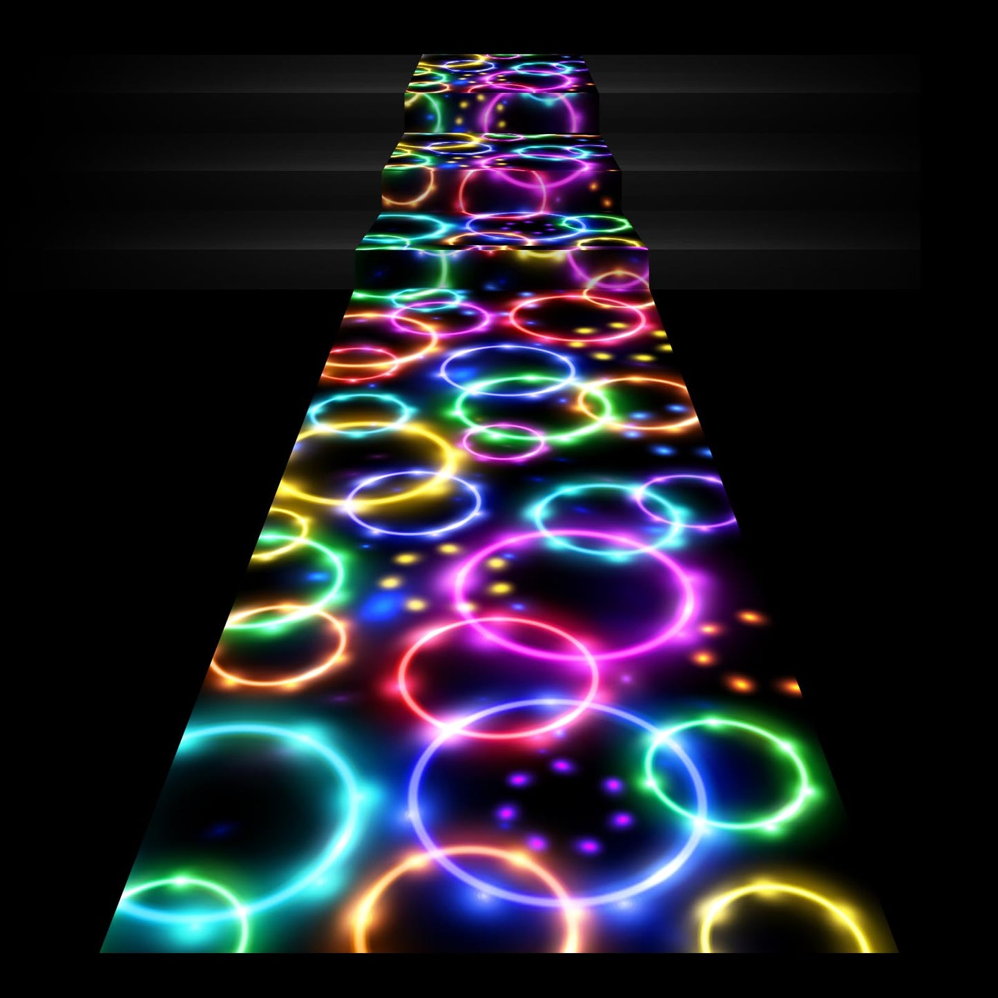 Haull 118 x 39 Inch Glow in The Dark Runner Neon Light up Dance Floor Black Light Party Decor 80s 90s Disco Party Supplies Neon Table Cloths Tapestry UV Rug Backdrop Props(Dream Bubble)