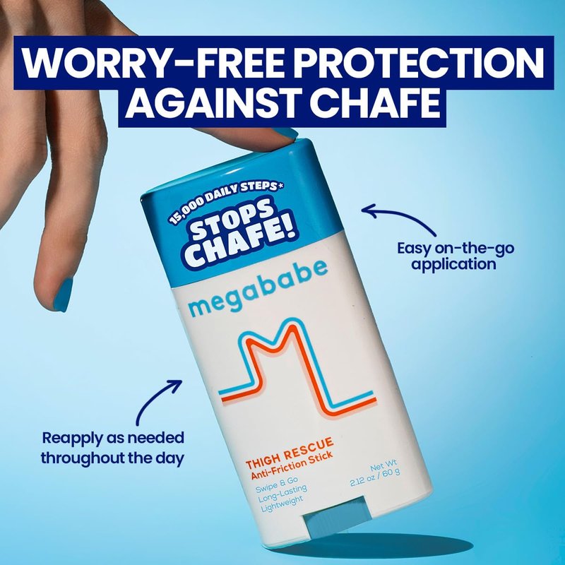 Megababe Thigh Rescue Anti-Chafe Stick | Prevents skin chafe & irritation | Thighs, arms, bra-lines & more | Summer and Hot Weather Essentials | 2.12oz (Pack of 2)