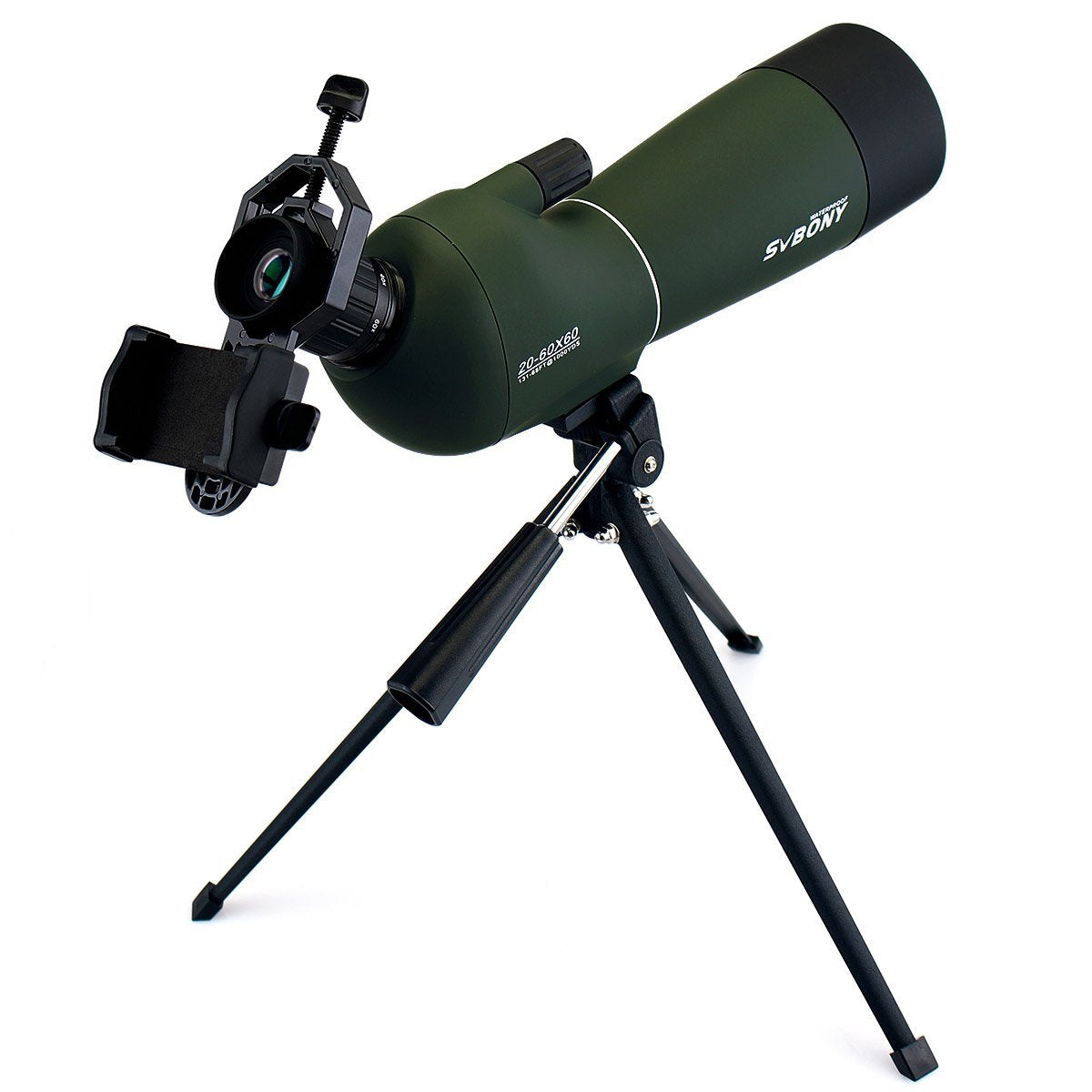 SVBONY SV28 Spotting Scopes 20-60x60mm, Angled Spotting Scope with Tripod IP65 Waterproof Long Range Scope,Spotter Scope with Phone Adapter for Bird Watching Hunting Target Shooting Wildlife Telescope
