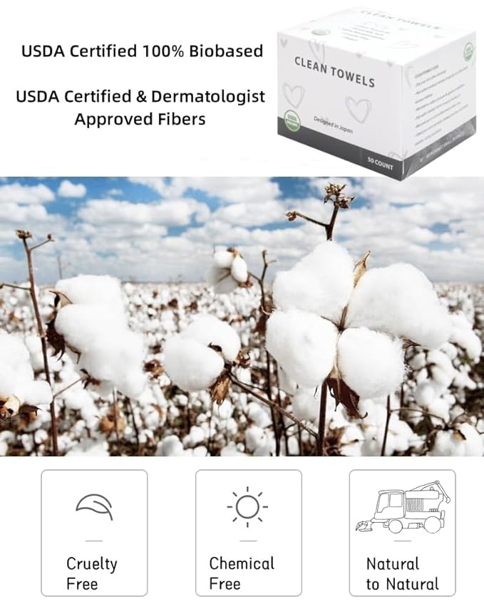 Disposable Face Towels, Biodegradable Facial Towels Clean Face Towels XL
