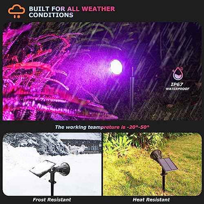 Solar Spotlights Outdoor Color Changing, 180¡ÆAdjustable Flag Pole Lights, IP67 Garden Lights Solar Powered Waterproof, Wall Lights for Garden Pool Area Pond, Landscape Solar Light for Yard