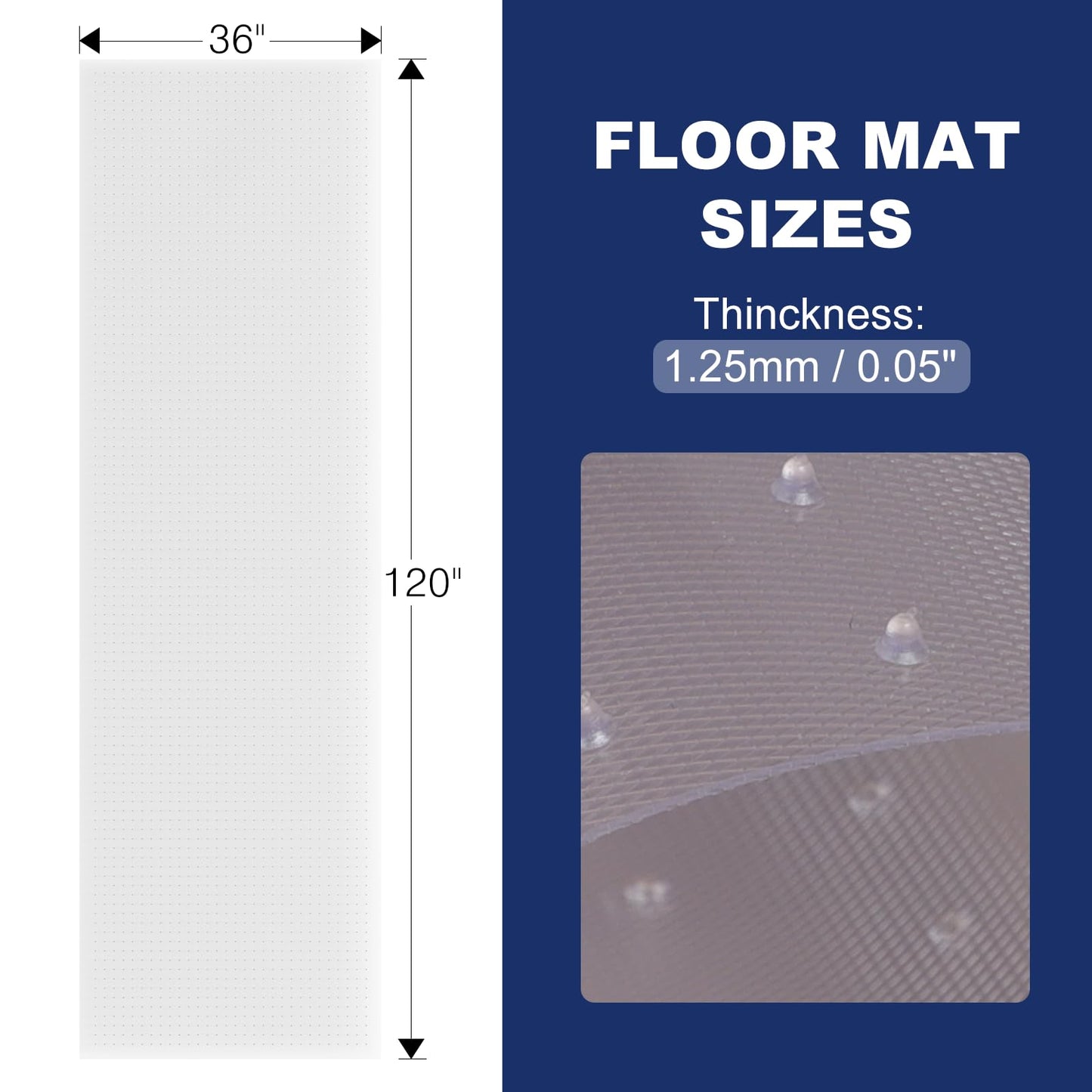 SALLOUS Plastic Runner Mat for Hallway, 3' x 10' Runner Rug for Carpet, Waterproof Vinyl Floor Mat for Carpeted Floors, Slip Resistant with Grips, Carpet Protector for Home, Clear