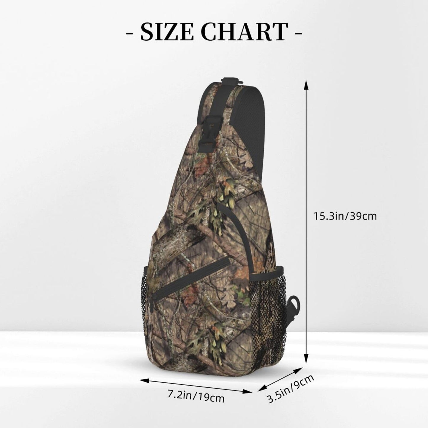 Yaemikoo Hunting Camouflage Camo Forest Sling Backpack Crossbody Sling Bag Casual Chest Bags Travel Hiking Daypack Shoulder Bag for Women Men