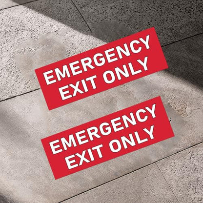 Pack 6 Pcs Exit Only Emergency Sticker for Cars Vehicles Trucks Indoor Outdoor Window Safety Warning Signs Bumper Stickers Weatherproof Large Vinyl Decals Car Exterior Accessories
