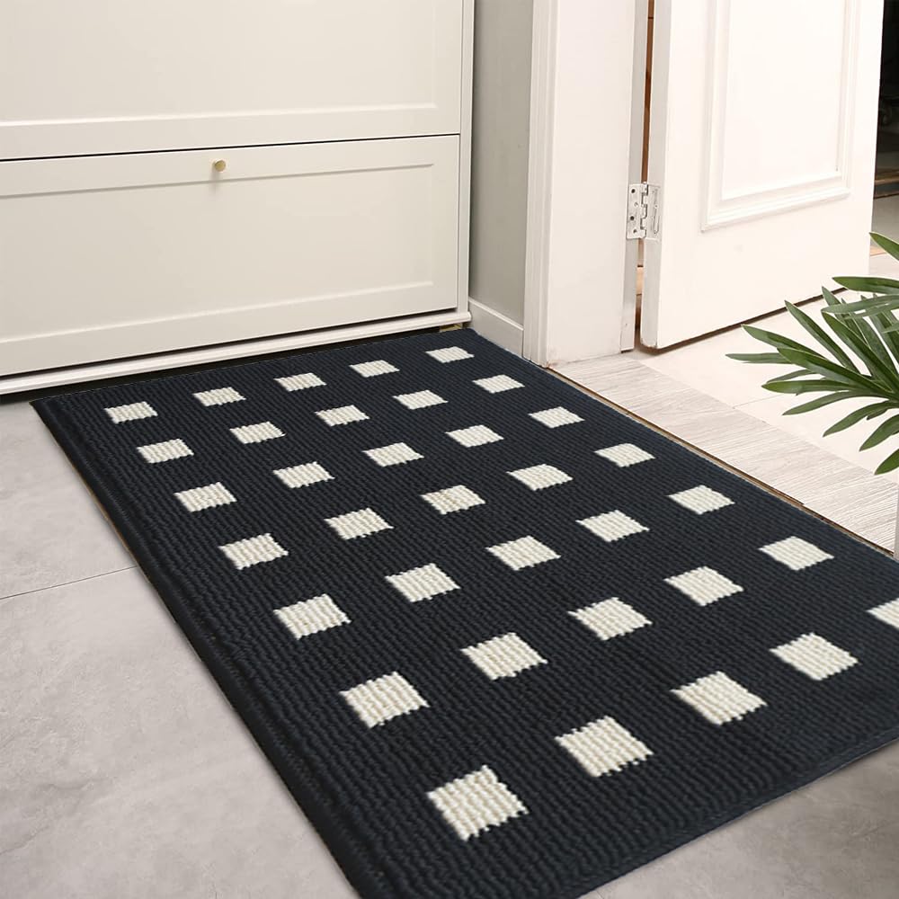TOMEX Door Mat Indoor Outdoor Doormat, 2024 Upgraded Non-Slip Floor Mat, Welcome Mat for Home, Garden, Garage（32” x 40” /80 x 100cm, Black）