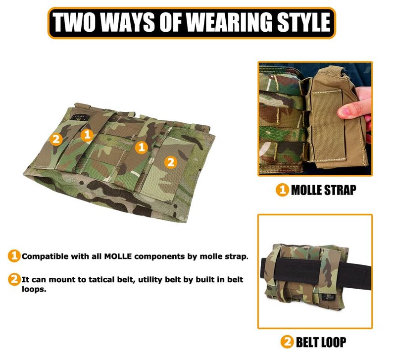 KRYDEX Tactical Blow Out Kit Bag Medical Pouch First Aid Bag IFAK Pouch with MOLLE and Belt Loop (MC)
