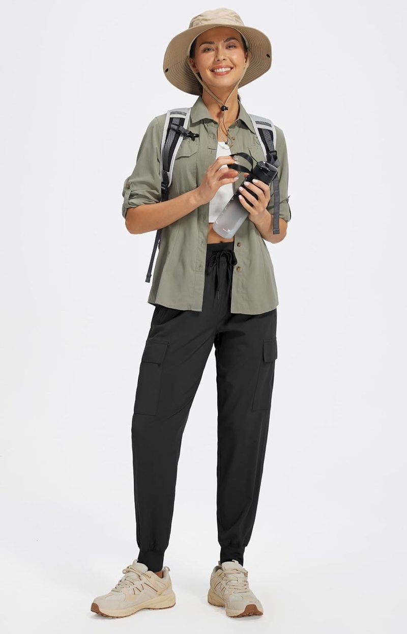Libin Women's Cargo Joggers - Lightweight Quick-Dry Hiking Pants for Casual Travel | Athletic Fit