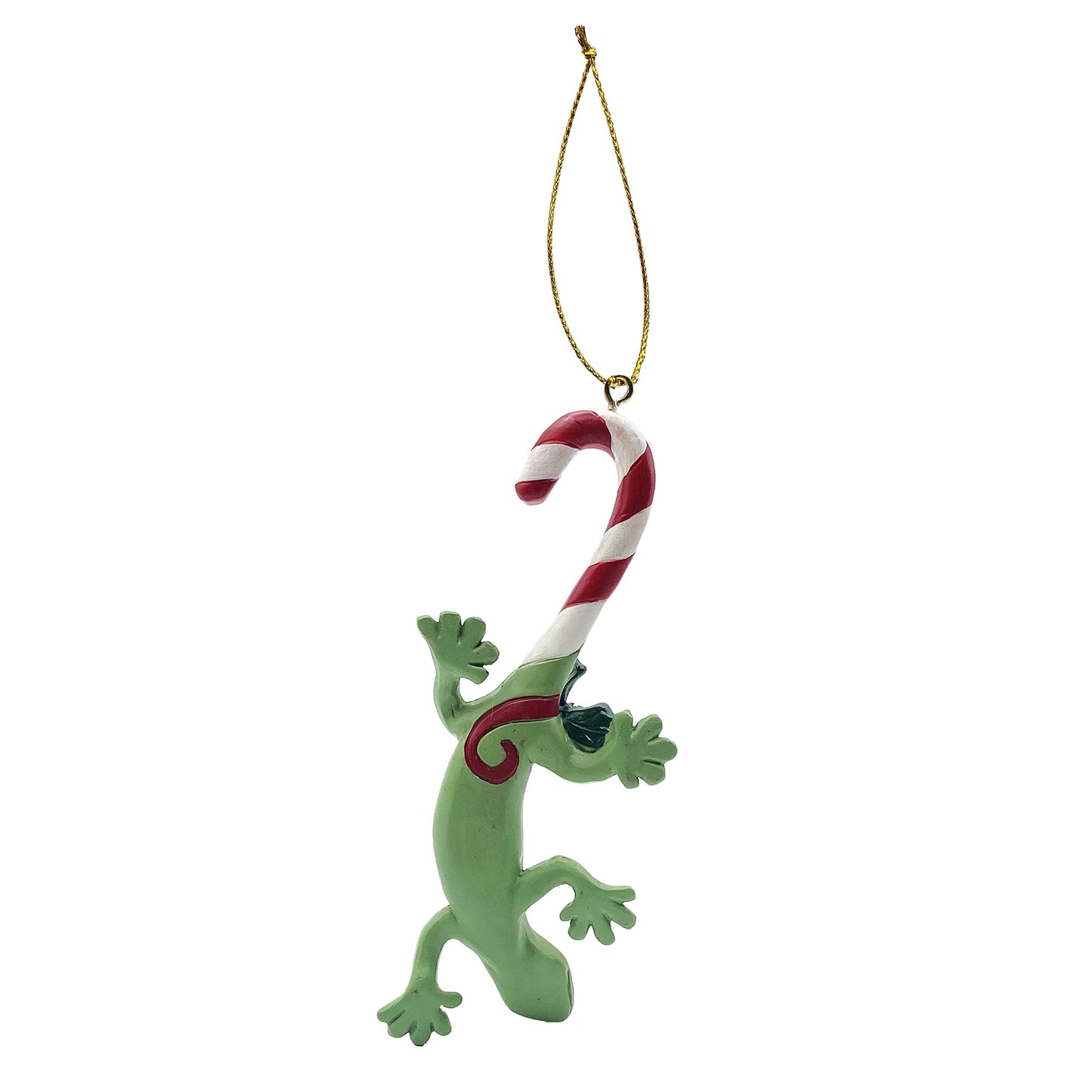 Candy-Cane-Tailed Gecko Personalizable Ornaments Hand Painted Ornament - Christmas in The Desert Ornament #3 (Arizona Namedrop)