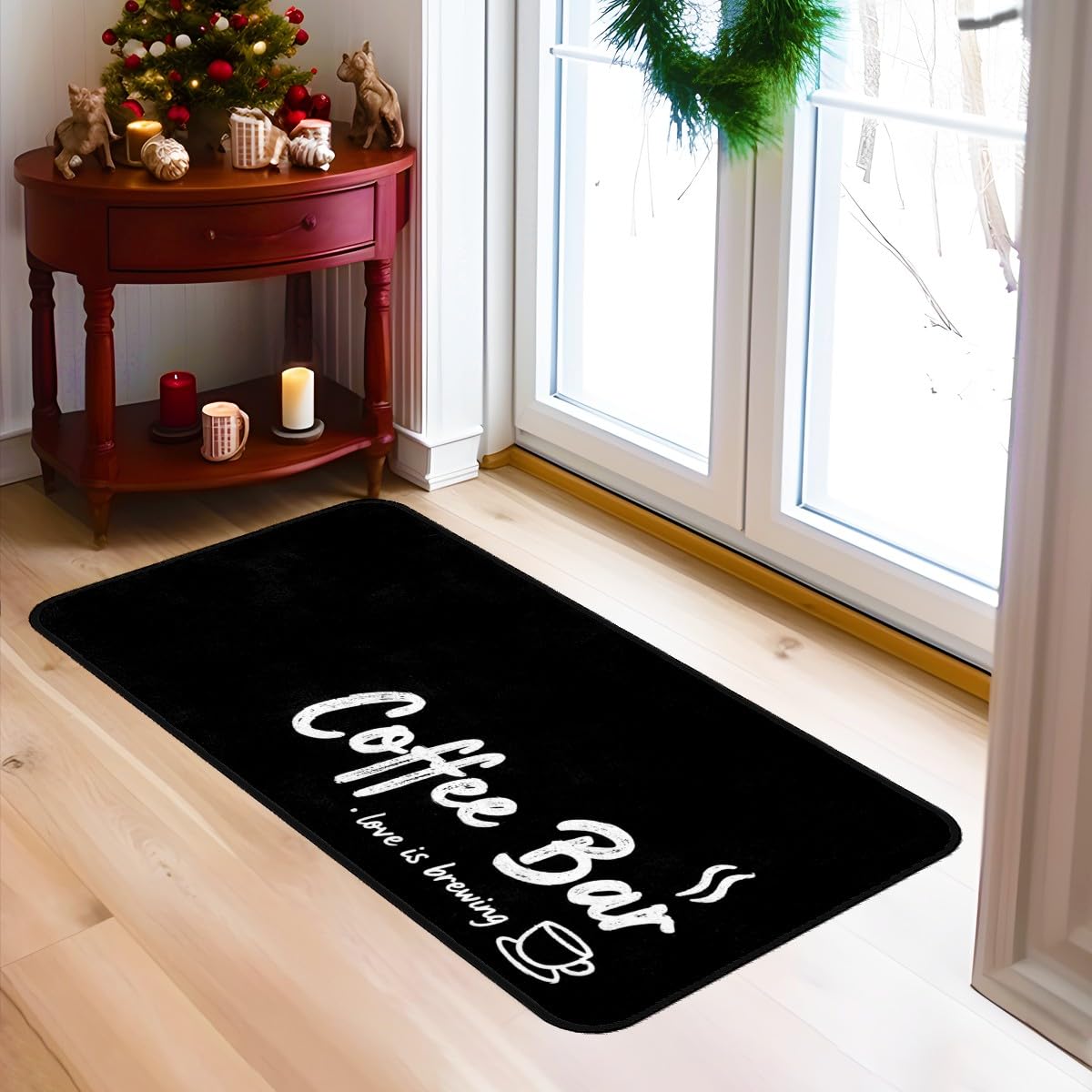 Coffee (A045) Kitchen Mats for Floor,20"x48" Coffee Theme Area Rugs