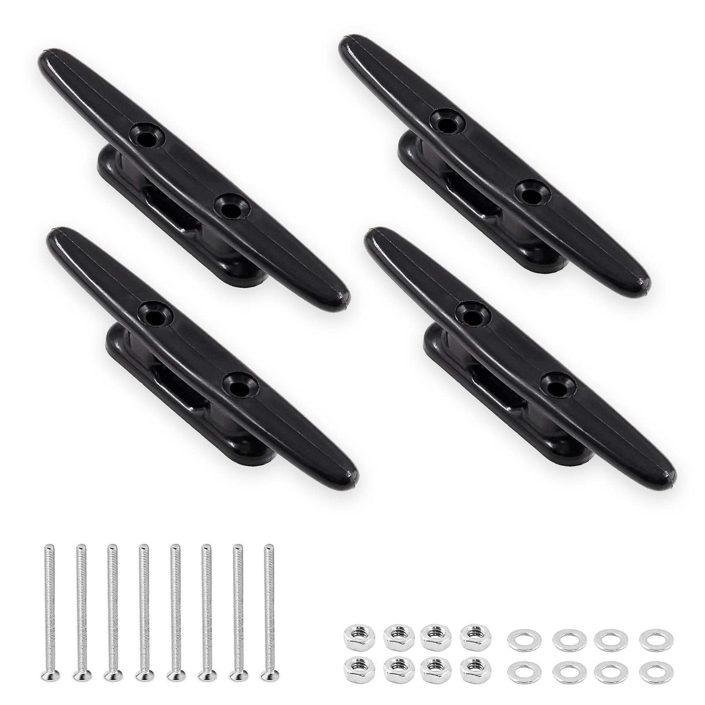 Nylon Boat Cleats Dock Cleats Black 3 Inch 4 Inch 6 Inch Boat Ties,Kayak Rope Tie Cleat,Rope Cleat,Kayak Cleat for Boat Docks,Kayaks,Marine,Nautical Decor