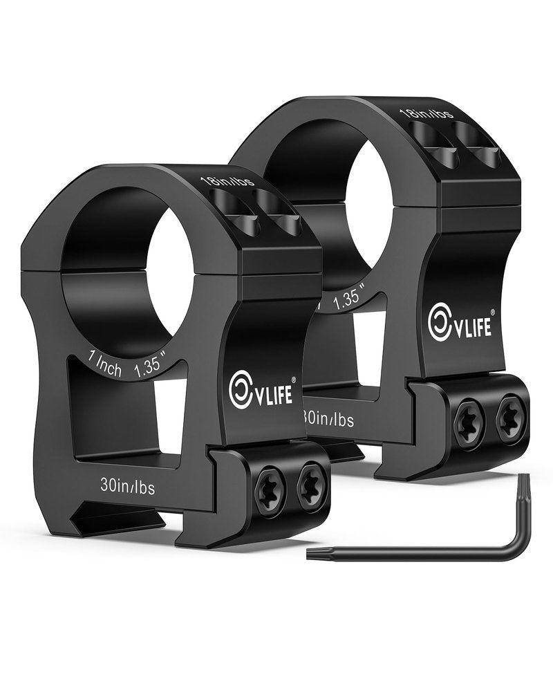 CVLIFE 1 inch Scope Rings Extra High Profile Precision Mount - Compatible with Picatinny Rails - 20mm See Through Rifle Scope Mount - 2 Pieces